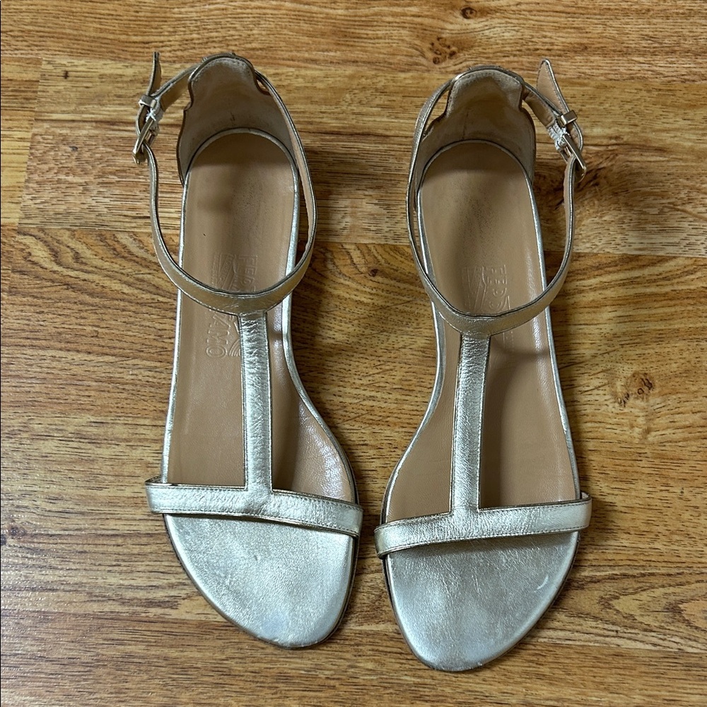 Salvatore Ferragamo Gold Women's Sandals Sz 7 1/2